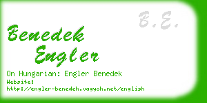 benedek engler business card